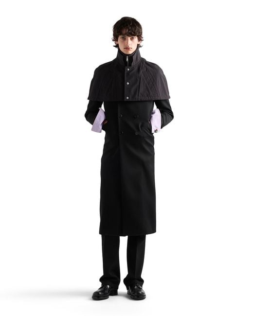 Prada Black Technical Fabric Capelet for men