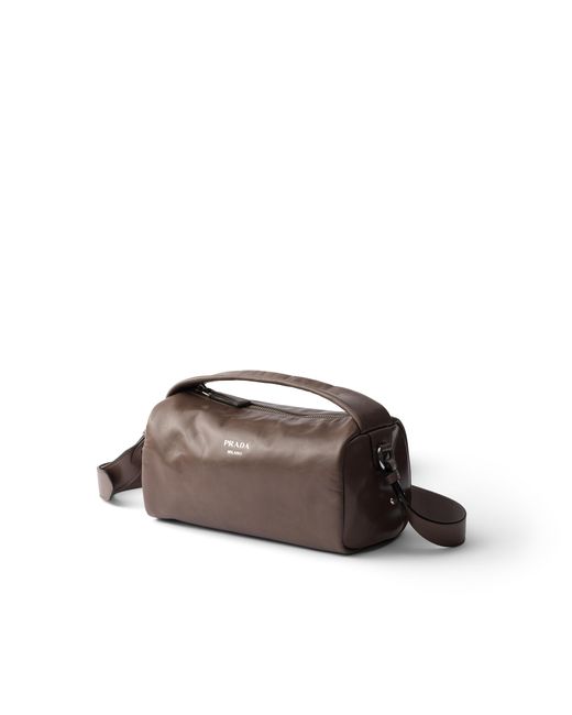 Prada Brown Leather Shoulder Bag for men