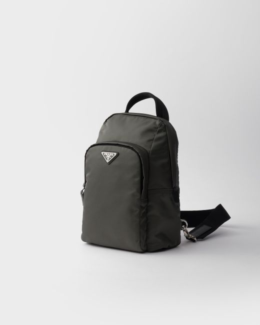 Prada Black Re-Nylon And Saffiano Leather Backpack for men