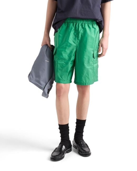 Prada Green Re-Nylon Swim Trunks for men