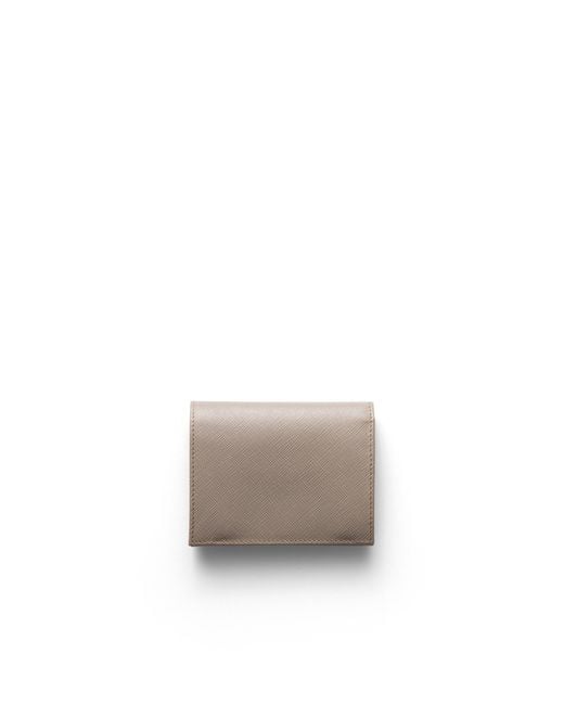 Prada White Small Saffiano Leather Wallet