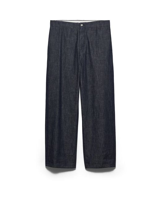 Prada Blue Regular Raw Denim Jeans for men