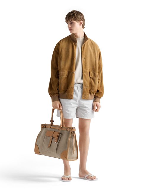 Prada Natural Suede Blouson Jacket for men