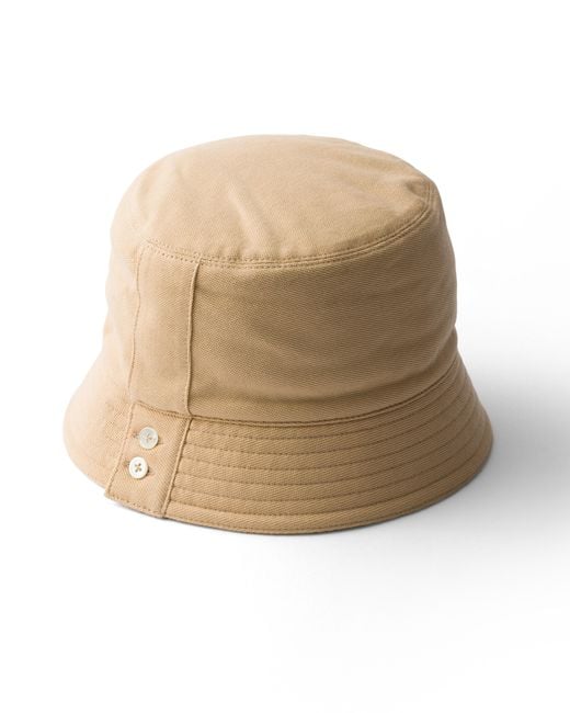 Prada White Old Piqué Bucket Hat for men