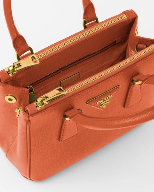 Prada Orange Galleria Saffiano Leather Mini-bag