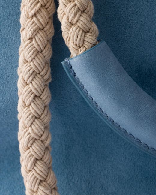 Prada Blue Small Mariner Suede Bucket Bag