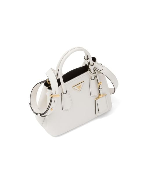 Borsa Double Small di Prada in White