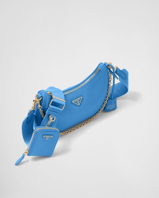 Prada Blue Re-edition 2005 Saffiano Leather Bag