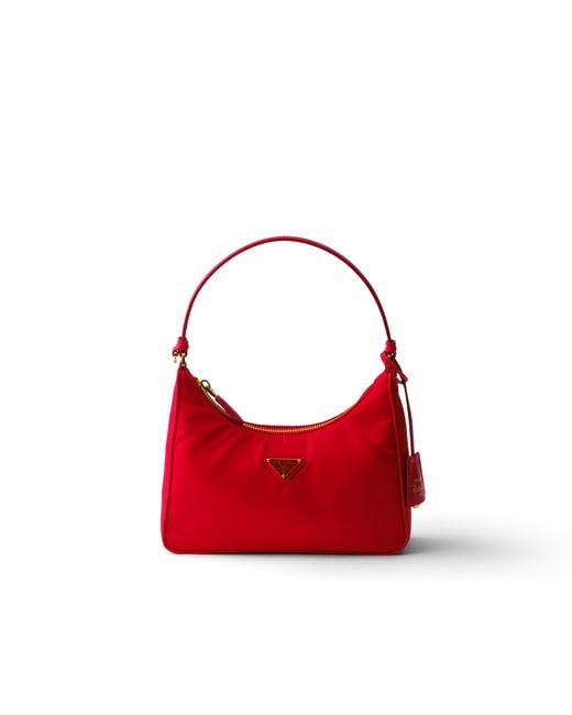 Prada Red Re-Edition 2005 Re-Nylon And Saffiano Mini Bag