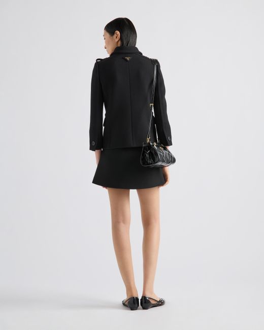 Prada Black Double-Breasted Natté Jacket