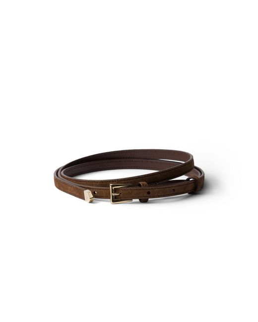 Prada White Suede Belt