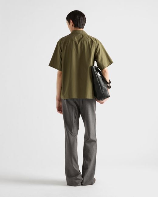 Prada Bowling-Hemd Aus Baumwolle in Green für Herren