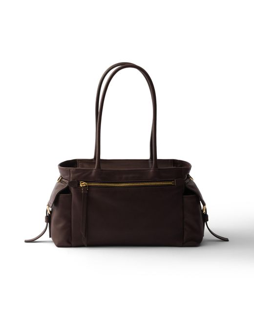 Bolso Tote Explore De Napa Mediano, Mujer Prada de color Black