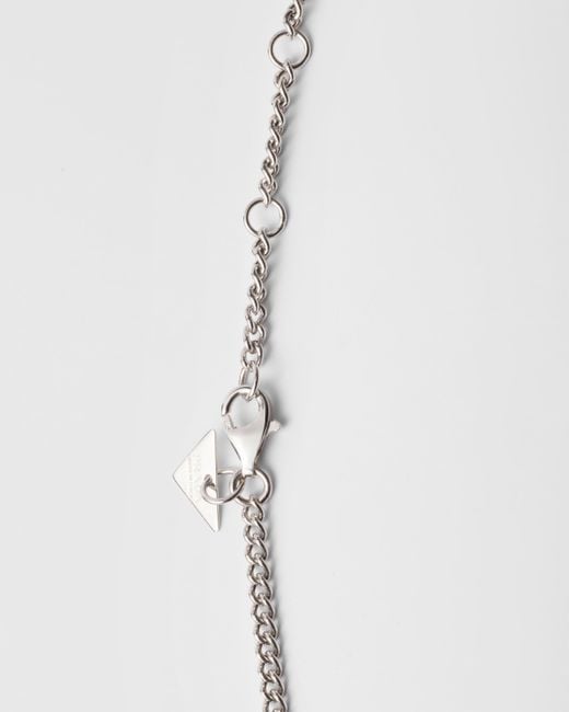 Collana Con Pendente di Prada in White da Uomo