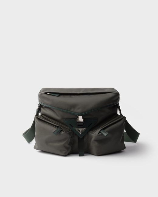 Prada Black Re-Nylon And Leather Shoulder Bag for men