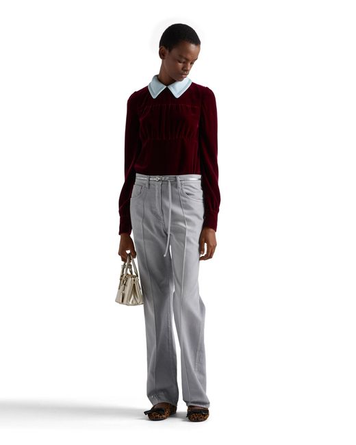 Prada Red Velvet Top