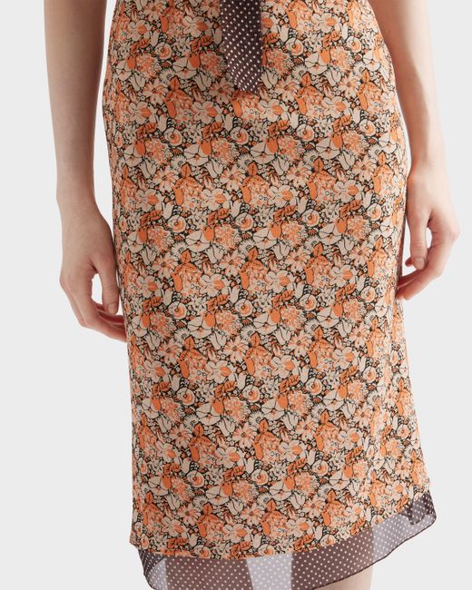 Robe À Fleurs Prada en coloris Natural