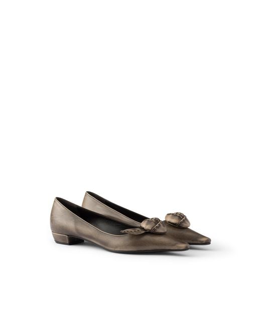 Prada White Leather Ballerinas
