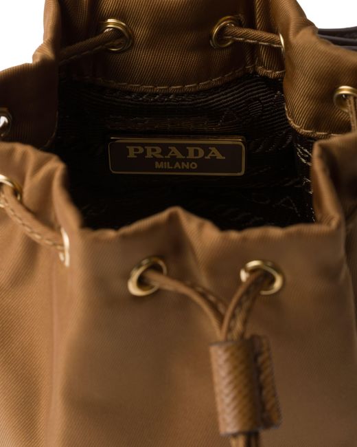 Prada White Mini Icon Re-Nylon Keychain Charm