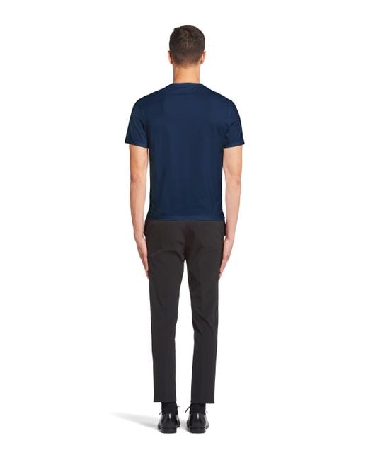 Prada Blue Logo T-Shirt for men