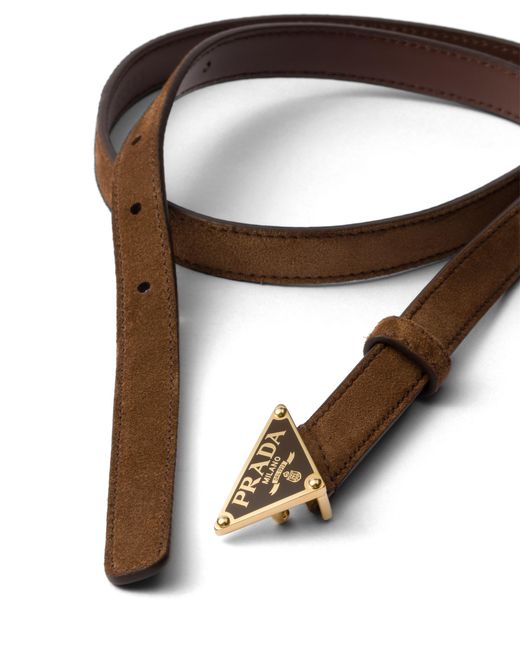 Prada Brown Suede Belt