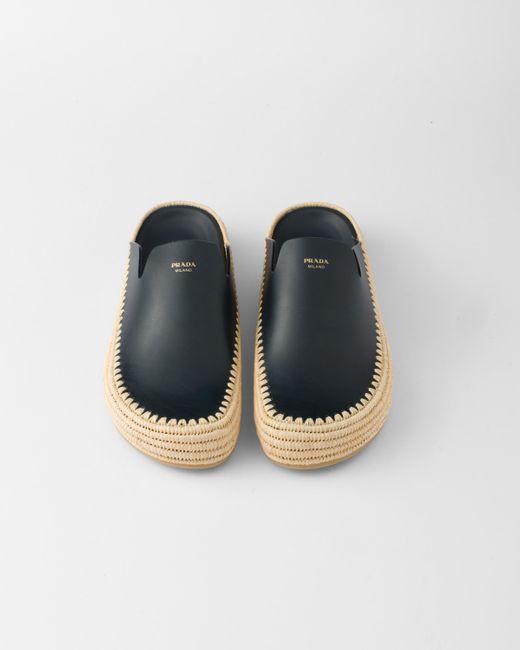 Mules En Cuir Prada pour homme en coloris Blue