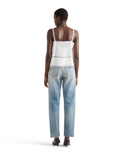 Prada White Linen Top