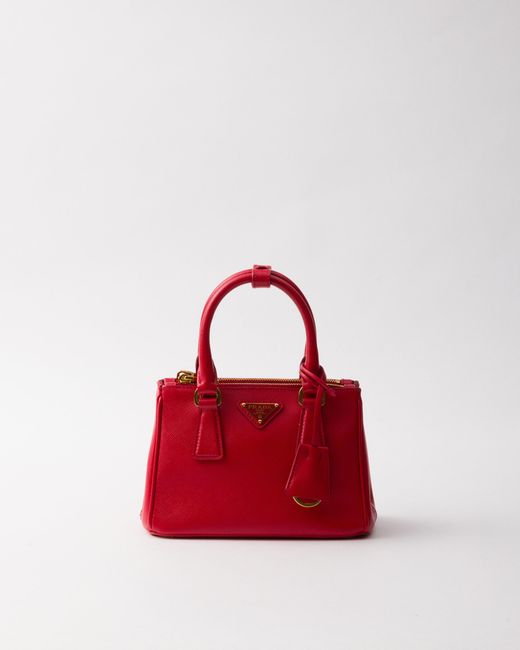Borsa Galleria Micro di Prada in Red