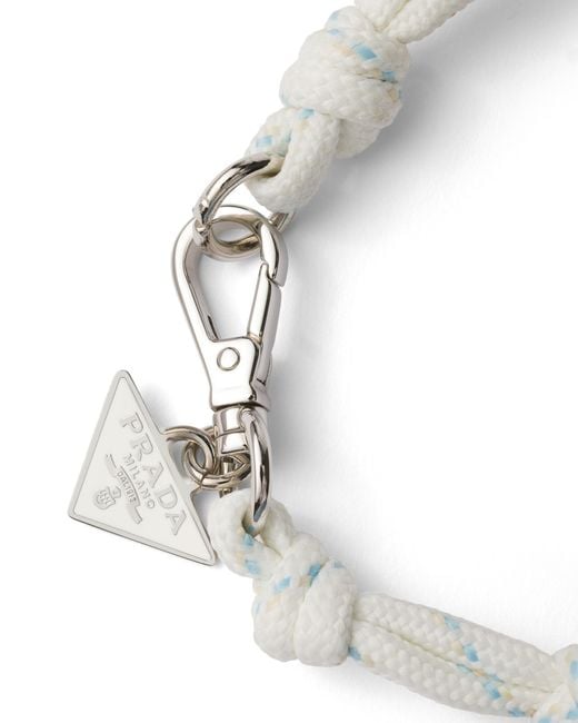 Prada White Cord Bracelet for men