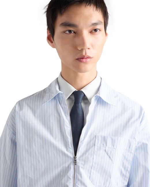 Prada White Stretch Cotton Shirt for men