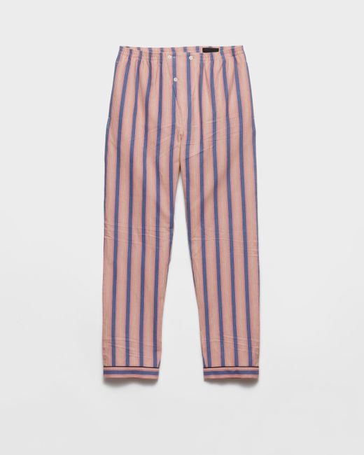 パンツ PRADA stripe slacks pants Prada Striped Cotton Pants for Men | Lyst