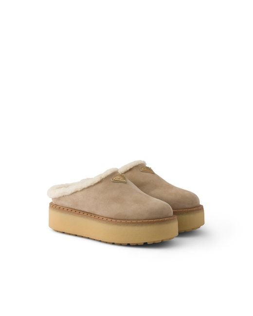 Prada Multicolor Suede Slippers