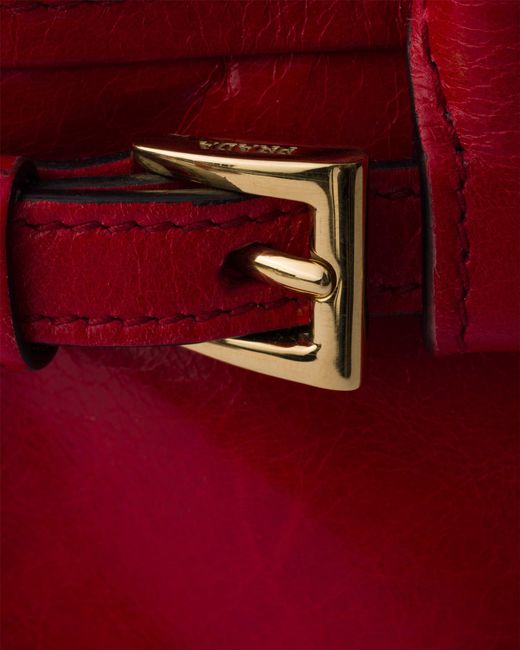 Prada Red Bonnie Leather Mini Handbag