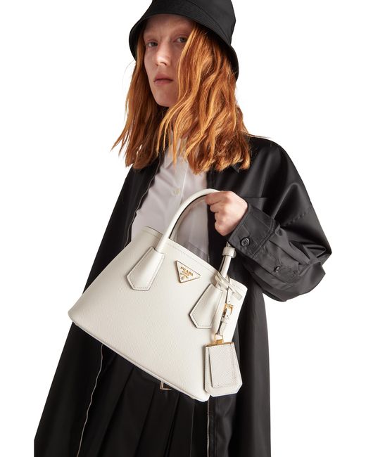 Borsa Double Small di Prada in White