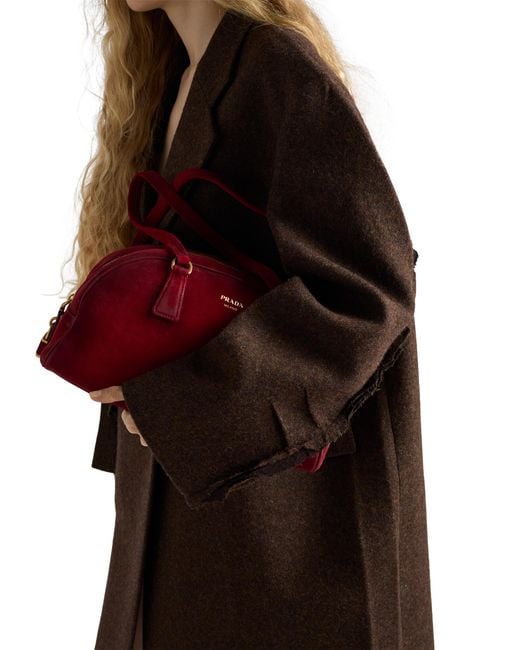 Prada Brown Single-Breasted Shetland Wool Coat