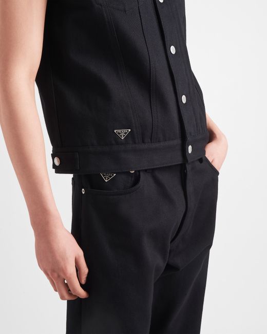 Prada Five-Pocket-Jeans Aus Bull Denim in Black für Herren