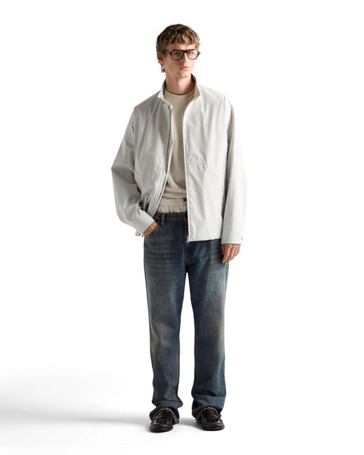 Prada White Technical Fabric Jacket, Chalk for men