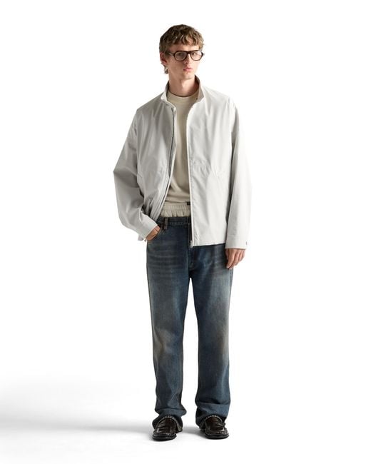 Prada White Technical Fabric Jacket, Chalk for men