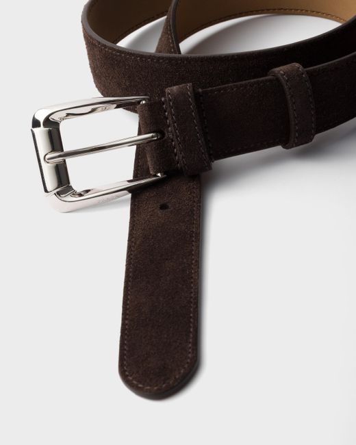 Prada Suede Belt for Men | Lyst
