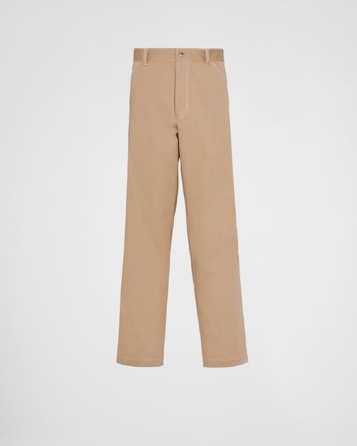 Prada Natural Stretch Cotton Pants for men
