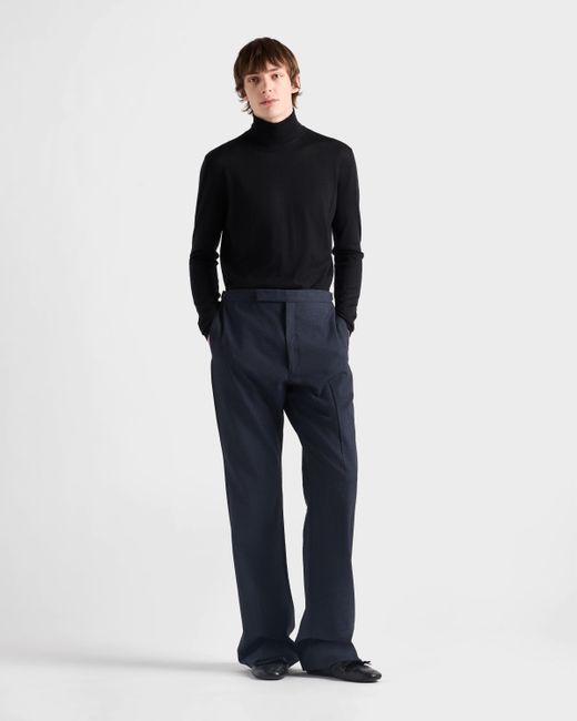 Prada Black Cashmere Turtleneck Sweater for men