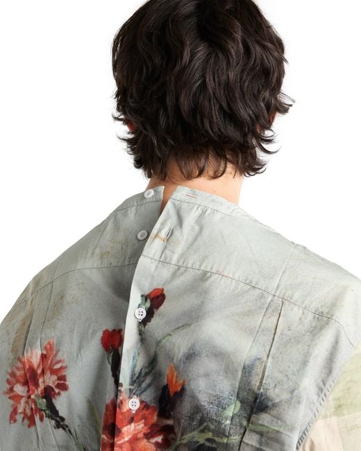 Prada White Printed Cotton Shirt, Cloudy for men