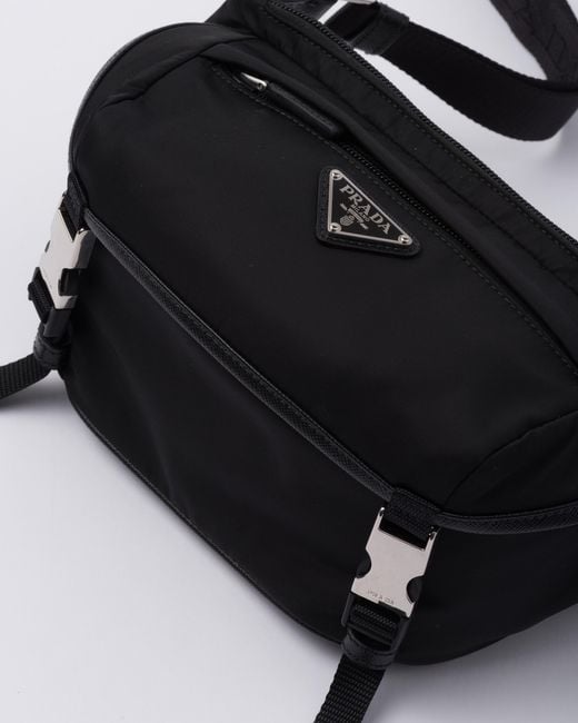 Prada Black Re-nylon And Saffiano Leather Shoulder Bag for men