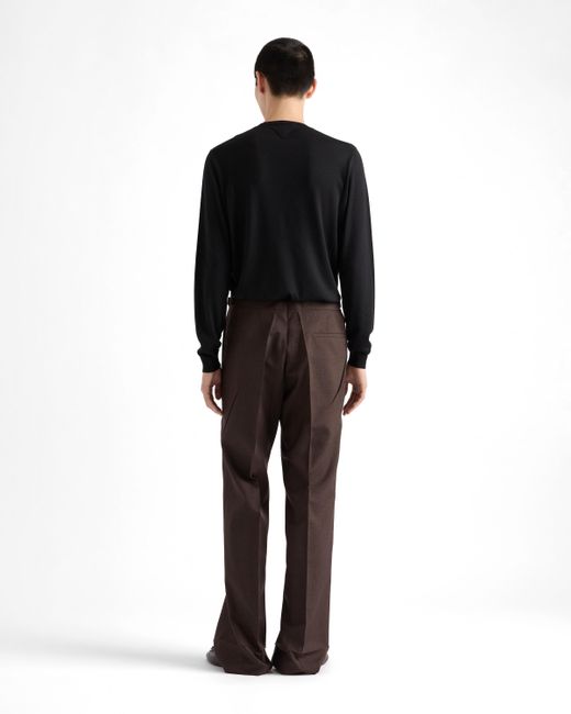 Jersey De Seda Y Cachemir Con Cuello Redondo Prada de hombre de color Black
