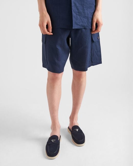 Prada Blue Suede Sabots, Size 9 for men
