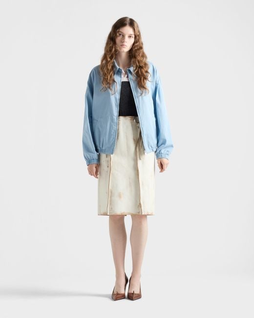 Prada Old Gabardine Blouson Jacket in Blue | Lyst