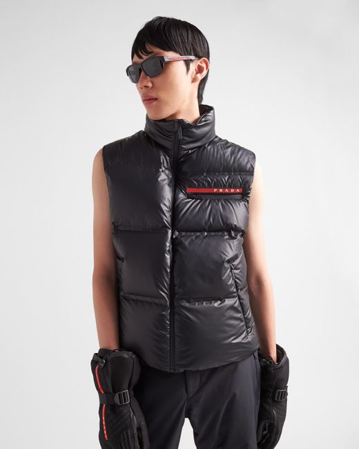 Prada Black Light Re-nylon Down Vest for men