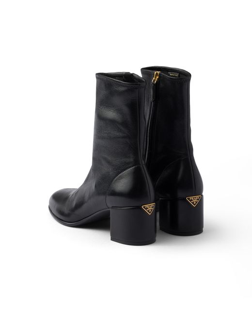 Prada Black Stretch Nappa Leather Booties