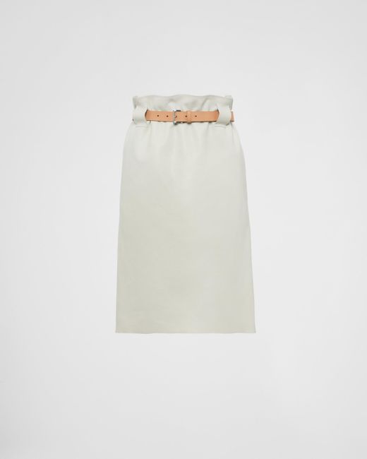 Prada White Leather Skirt