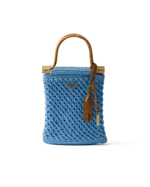 Minibolso De Croché En Algodón Prada de color Blue